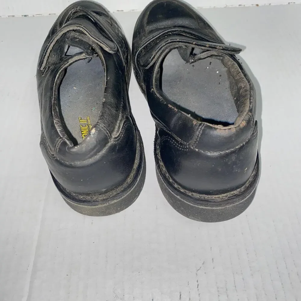 Footonic II Black Leather Slip-On Loafer Shoes Men's Size 8 Vintage